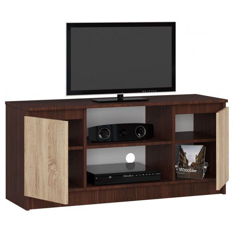 Szafka rtv, półki, NOVA, 120x40x55 cm, wenge, dąb sonoma, mat