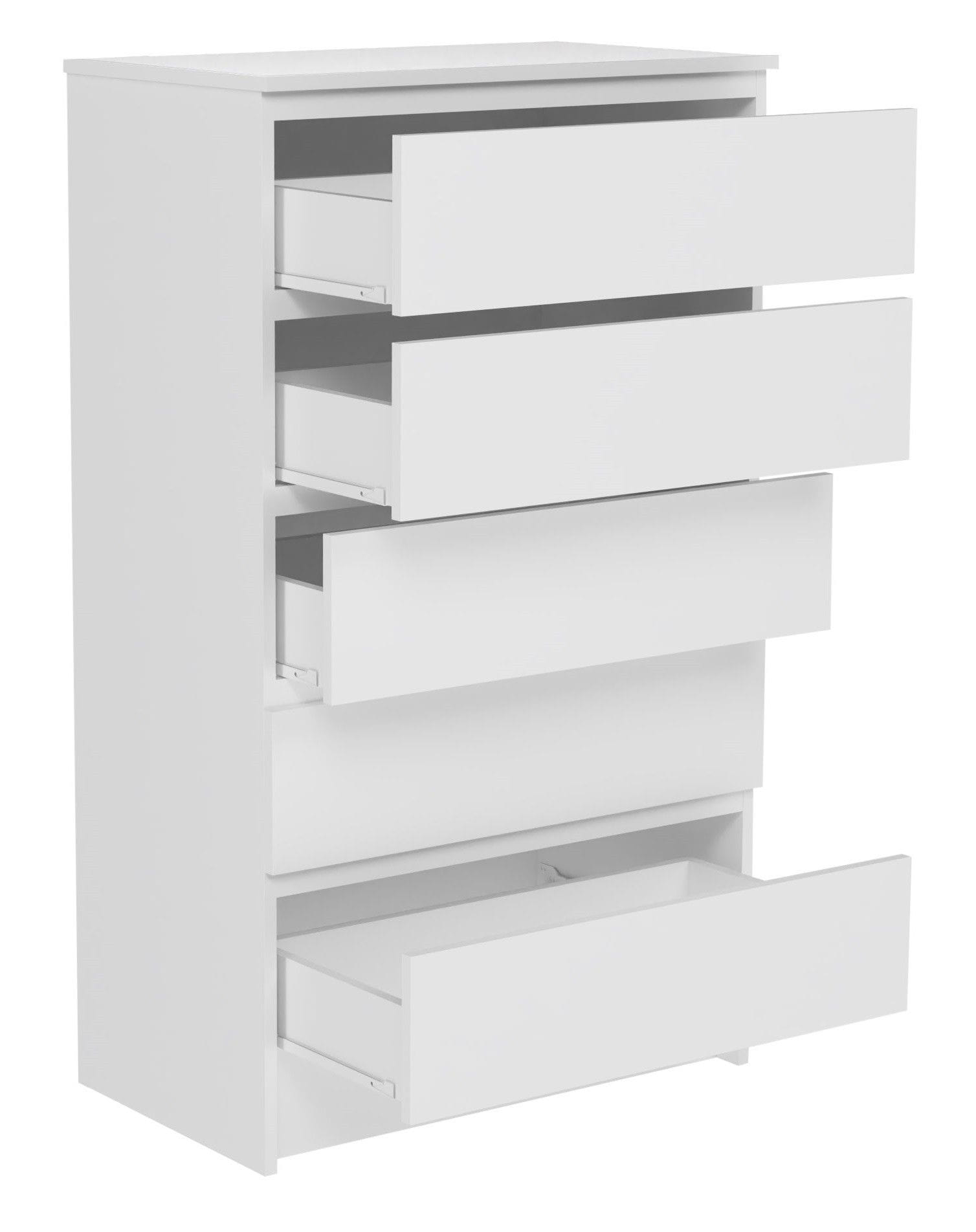 Komoda do sypialni, salonu, M5, 70x40x120 cm, biel, mat