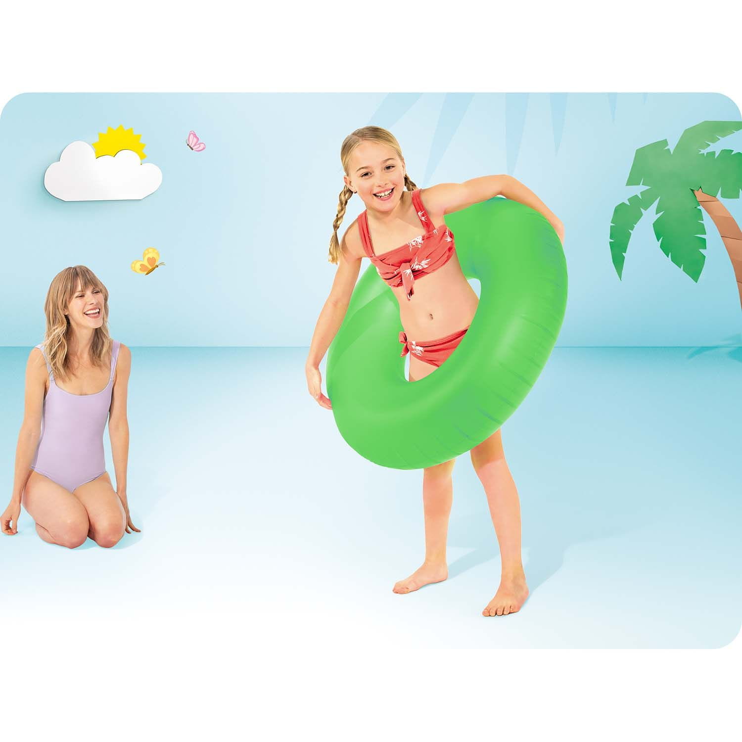 Koło do pływania, Intex, 91 cm, zielony