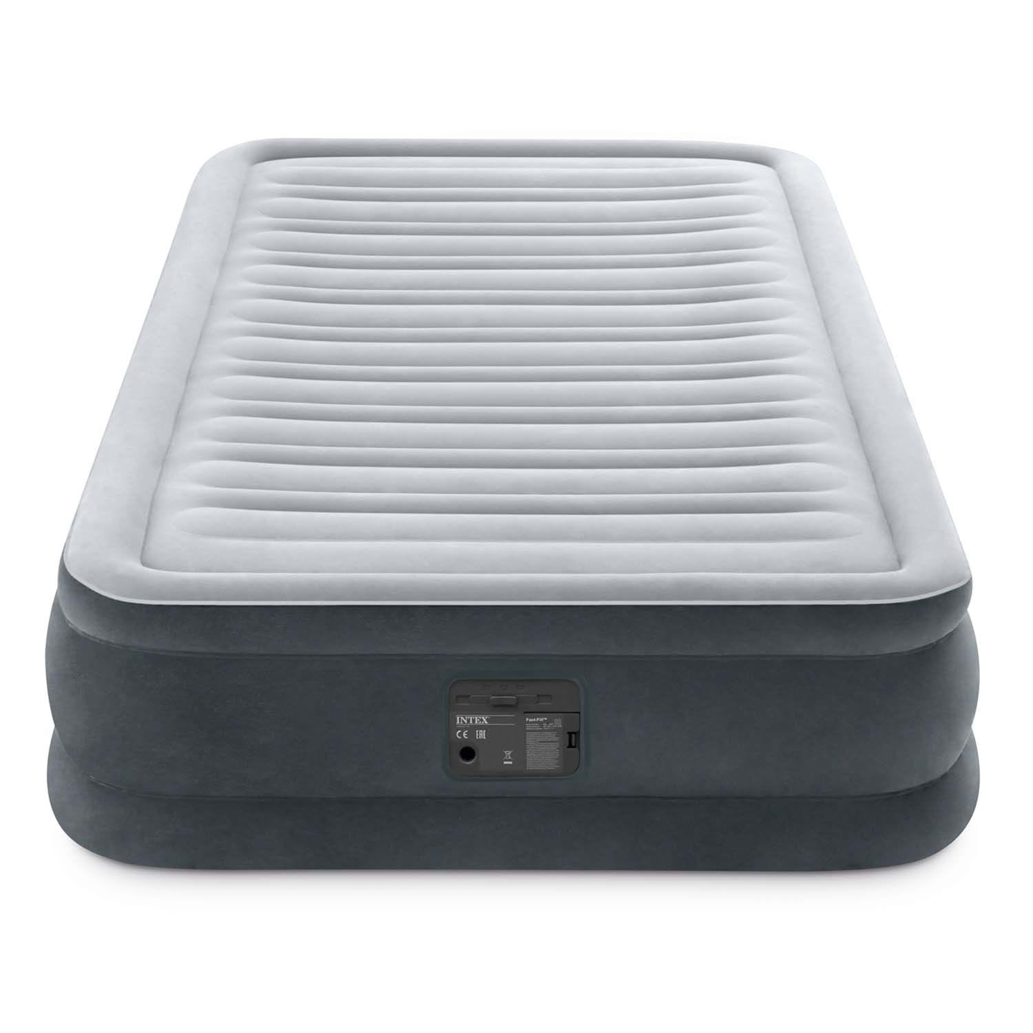 Materac dmuchany, z wbudowaną pompką, jednoosobowy, Intex, 191x99x33 cm