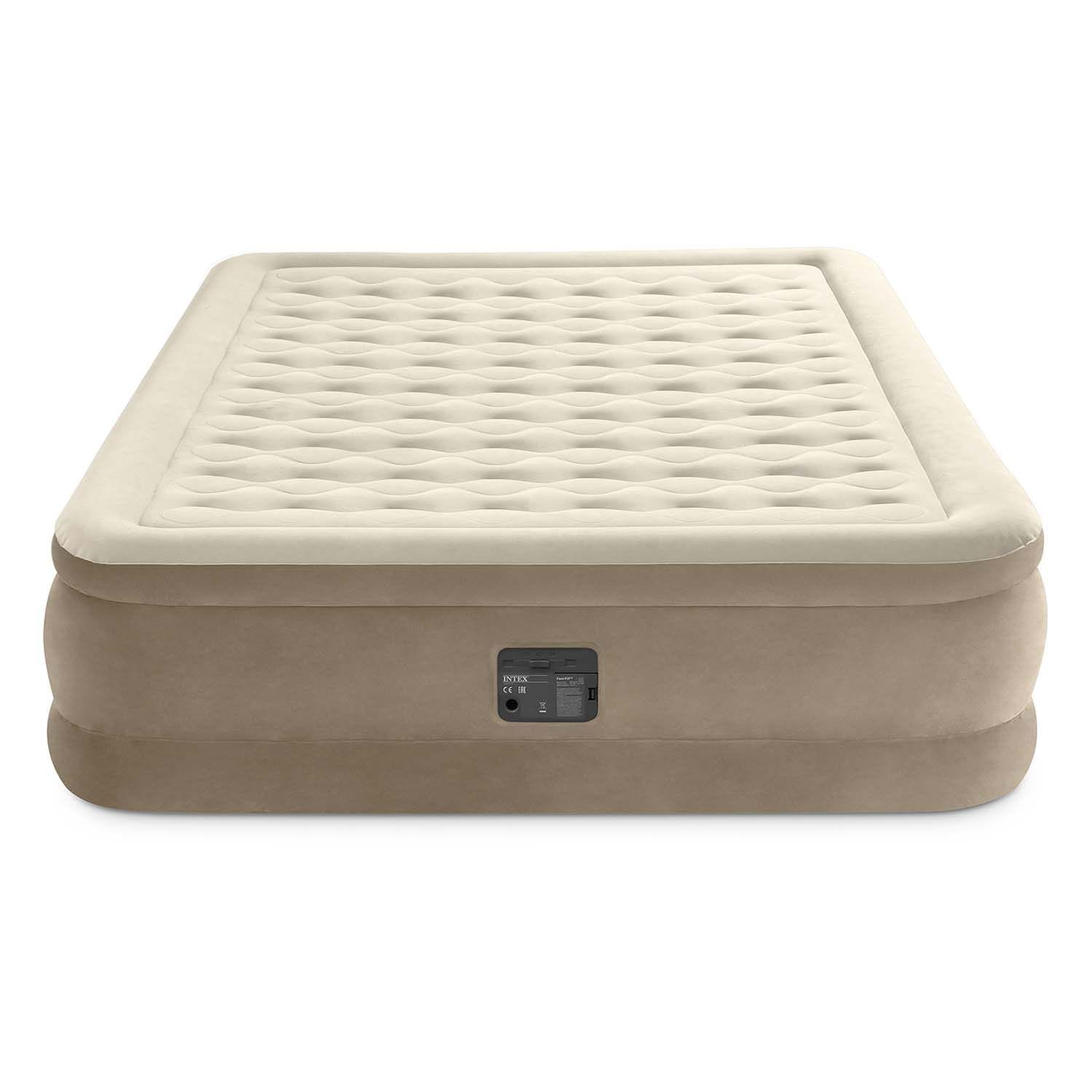 Materac dmuchany z wbudowaną pompką, Intex, 203x152x46 cm