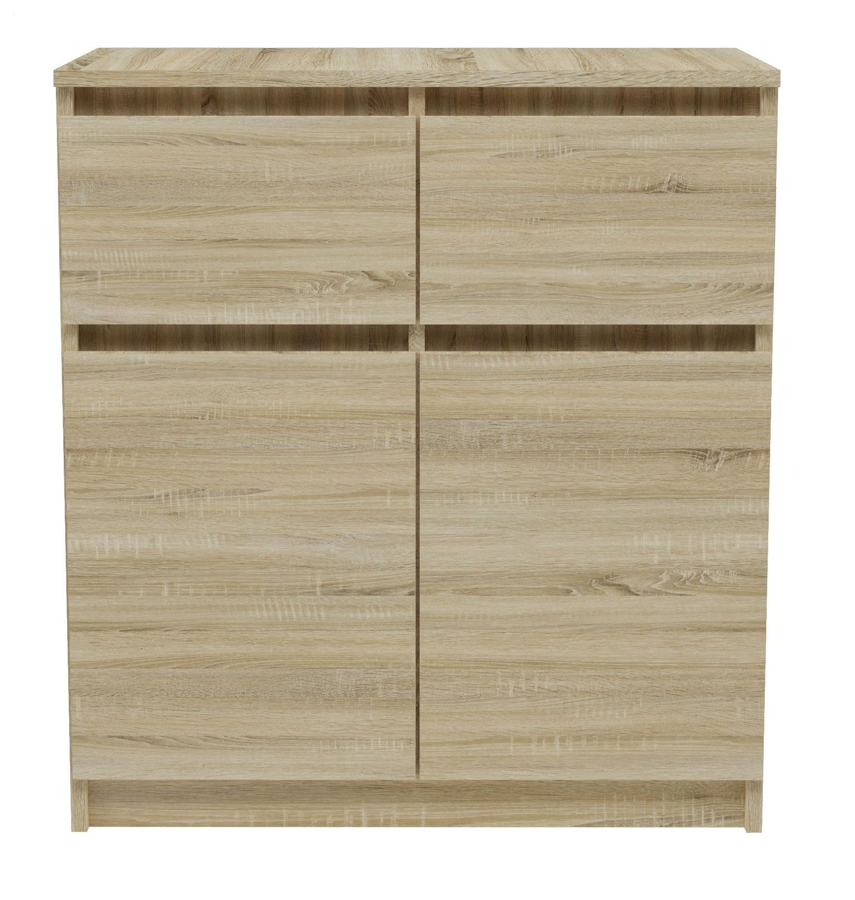 Nowoczesna komoda Malaga, 2D2S, 70x40x77 cm, dąb sonoma, mat