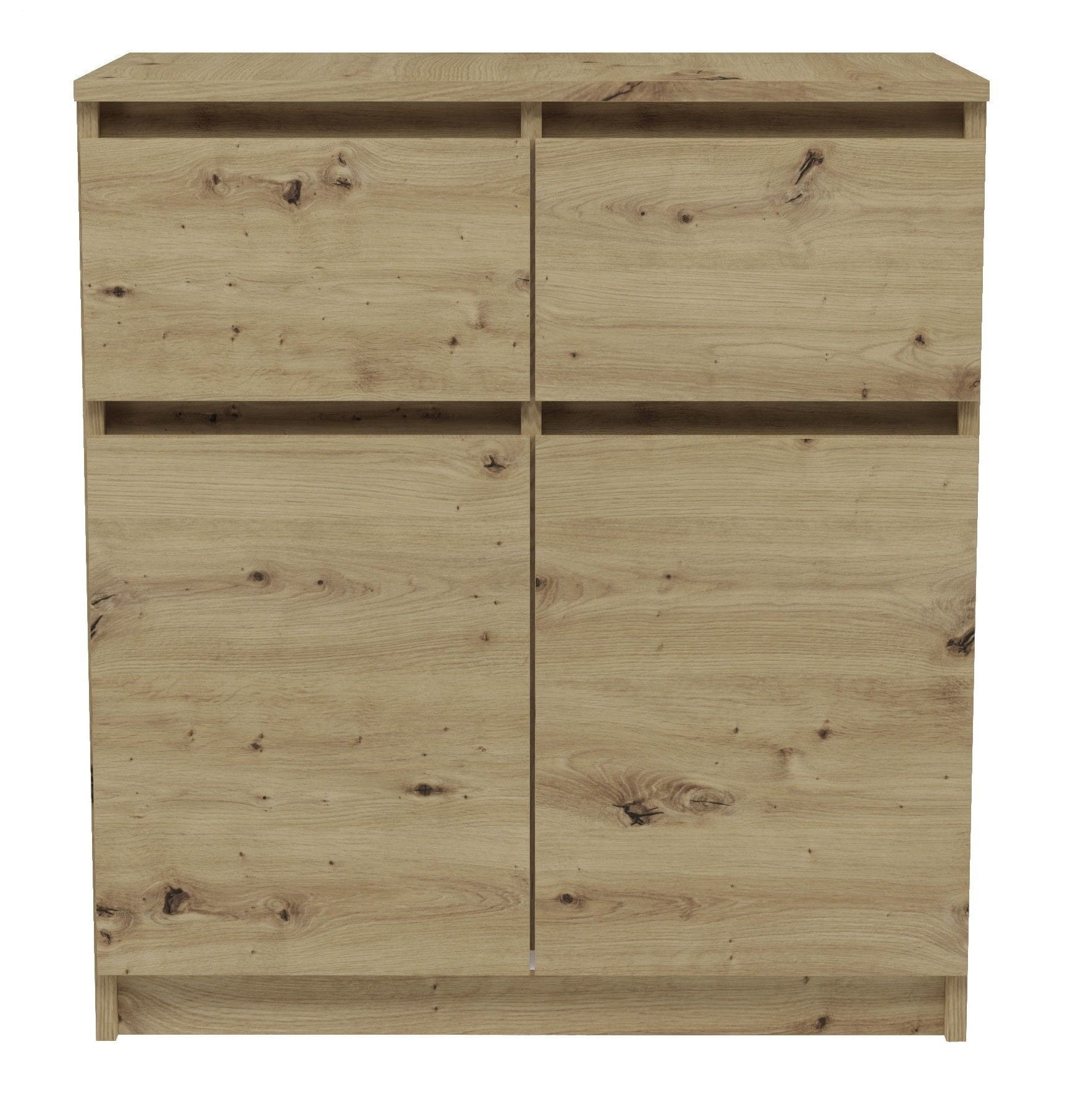 Nowoczesna komoda Malaga, 2D2S, 70x40x77 cm, dąb artisan, mat