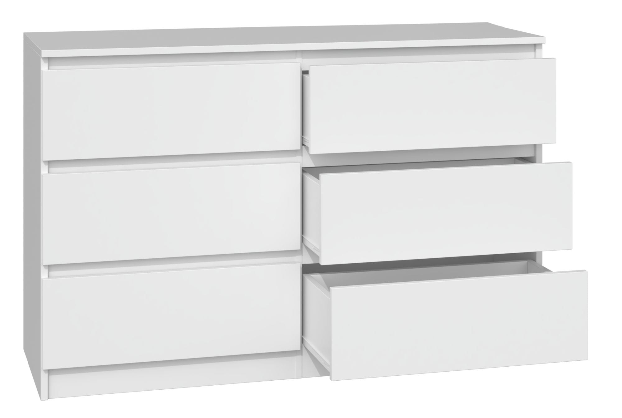 Komoda do sypialni, salonu, M6, 120x30x77cm, biel