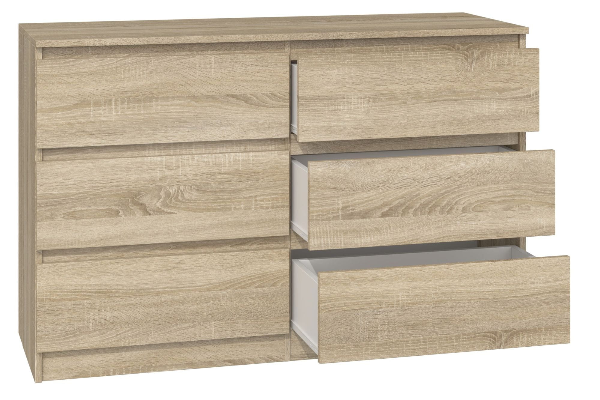 Komoda do sypialni, salonu, M6, 120x30x77cm, dąb sonoma