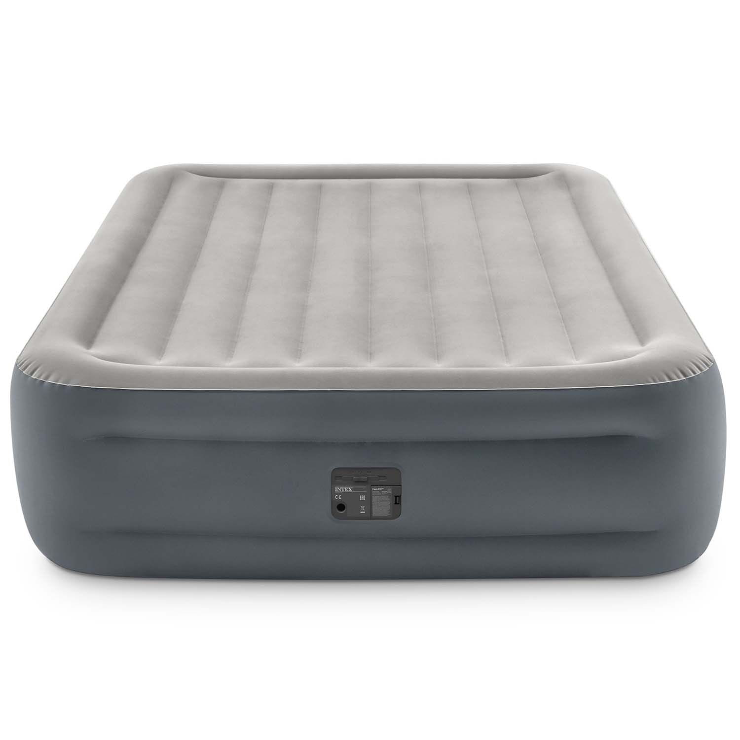 Materac dmuchany z pompką dwuosobowy, Intex, 203x152x46 cm