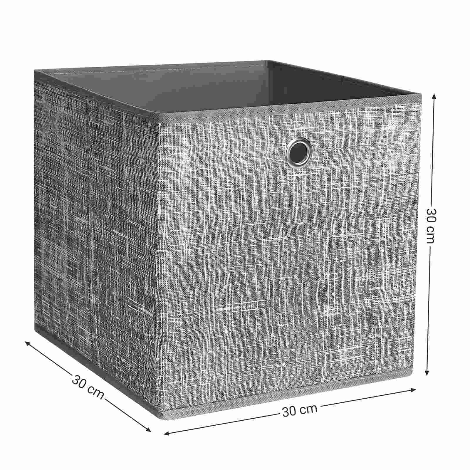 Zestaw pudełek, 6 sztuk, 30x30x30 cm, szary