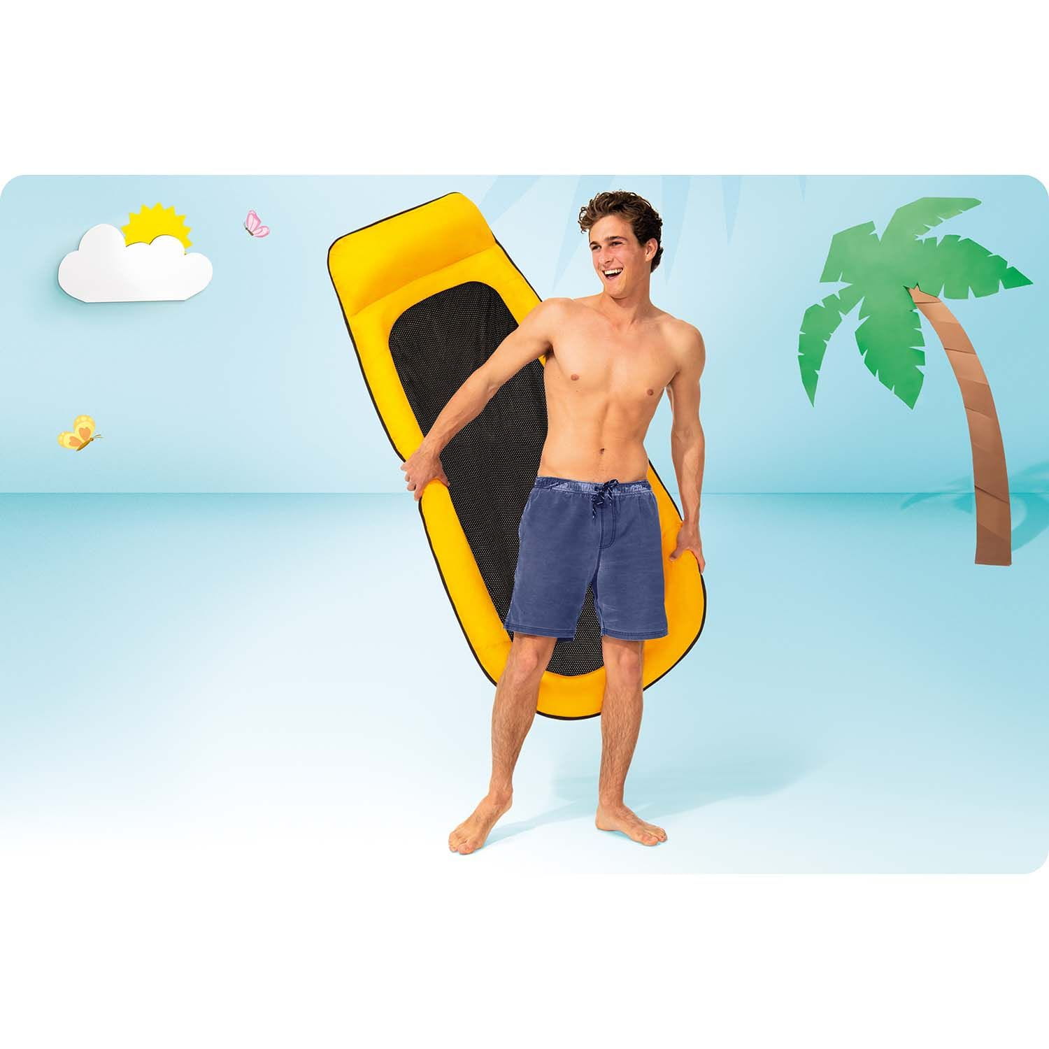 Materac plażowy do pływania z siatką, Intex, 178x94 cm, żółty