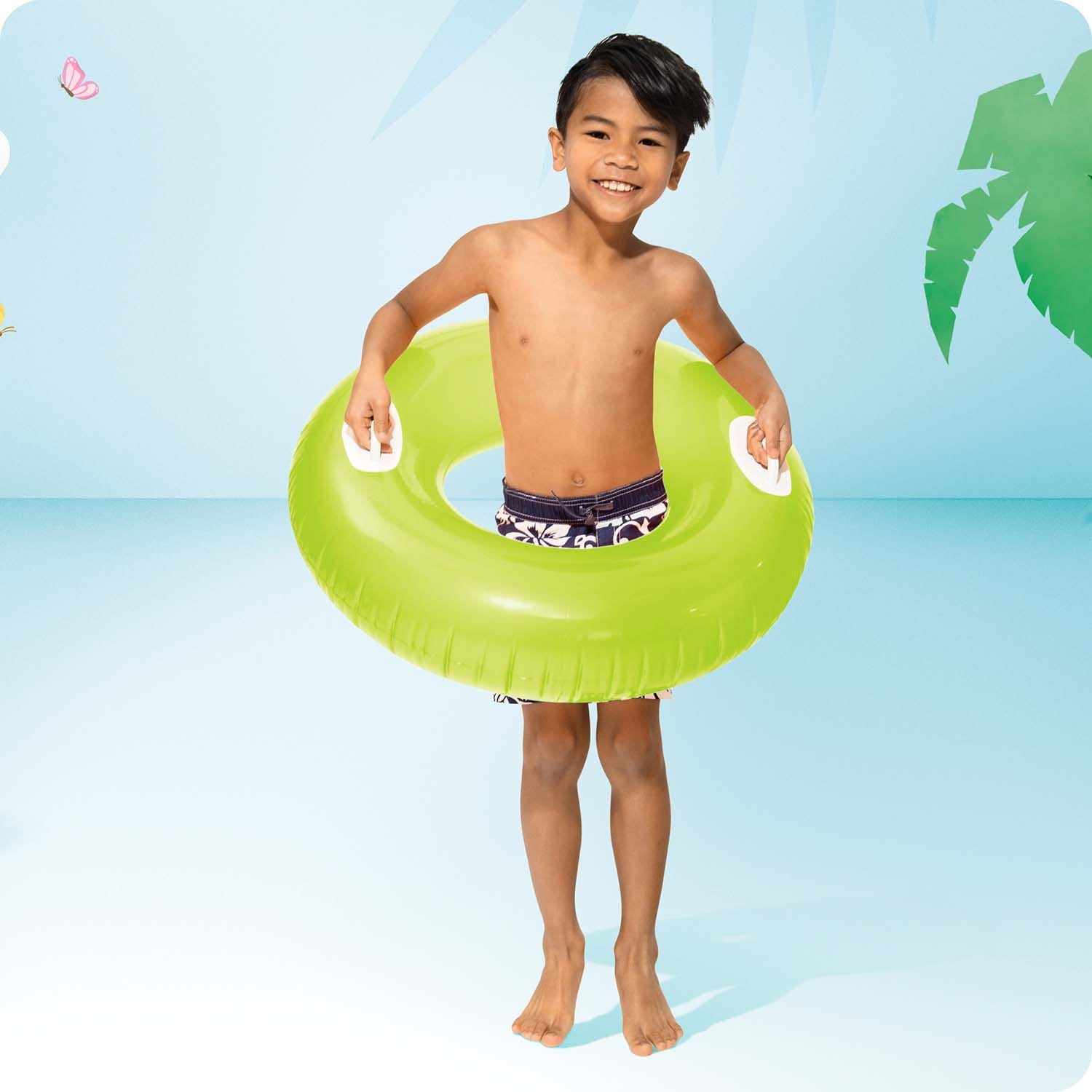 Kółko do pływania z uchwytami, Intex, 76 cm, żółty