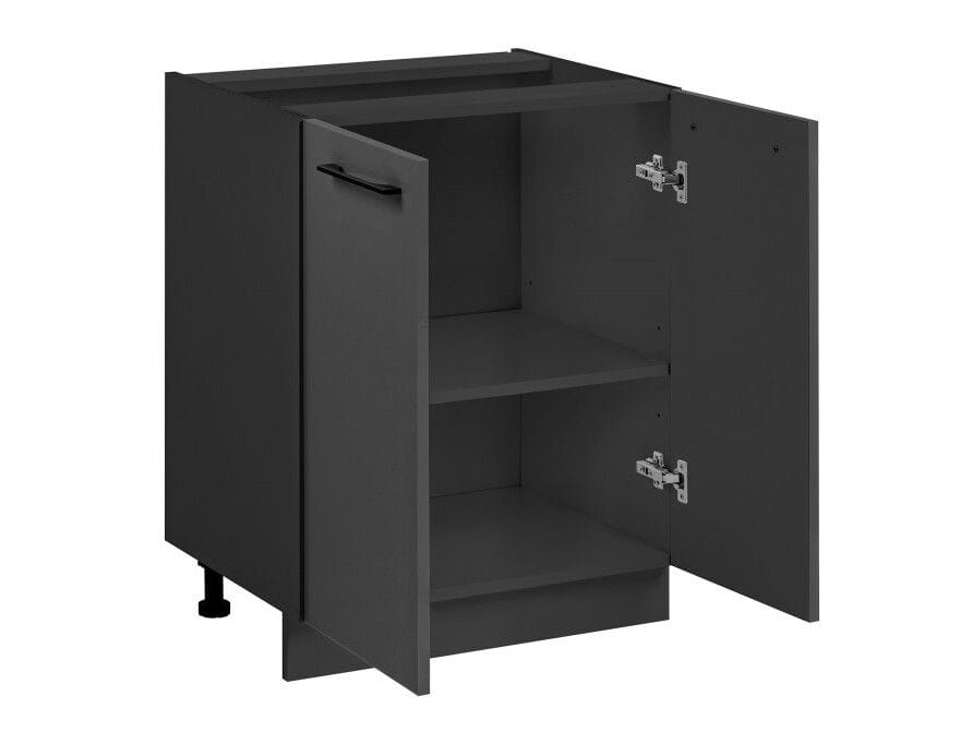 Szafka kuchenna, dwudrzwiowa, Frida, 60x45x81 cm, szary grafit, mat