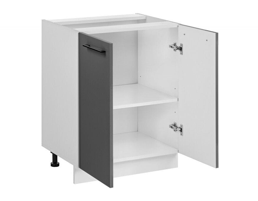 Szafka kuchenna, dwudrzwiowa, Frida, 60x45x81 cm, biały, grafit, połysk