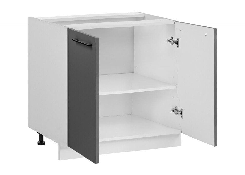 Szafka stojąca do kuchni, Frida, 80x45x81 cm, biały, grafit, połysk