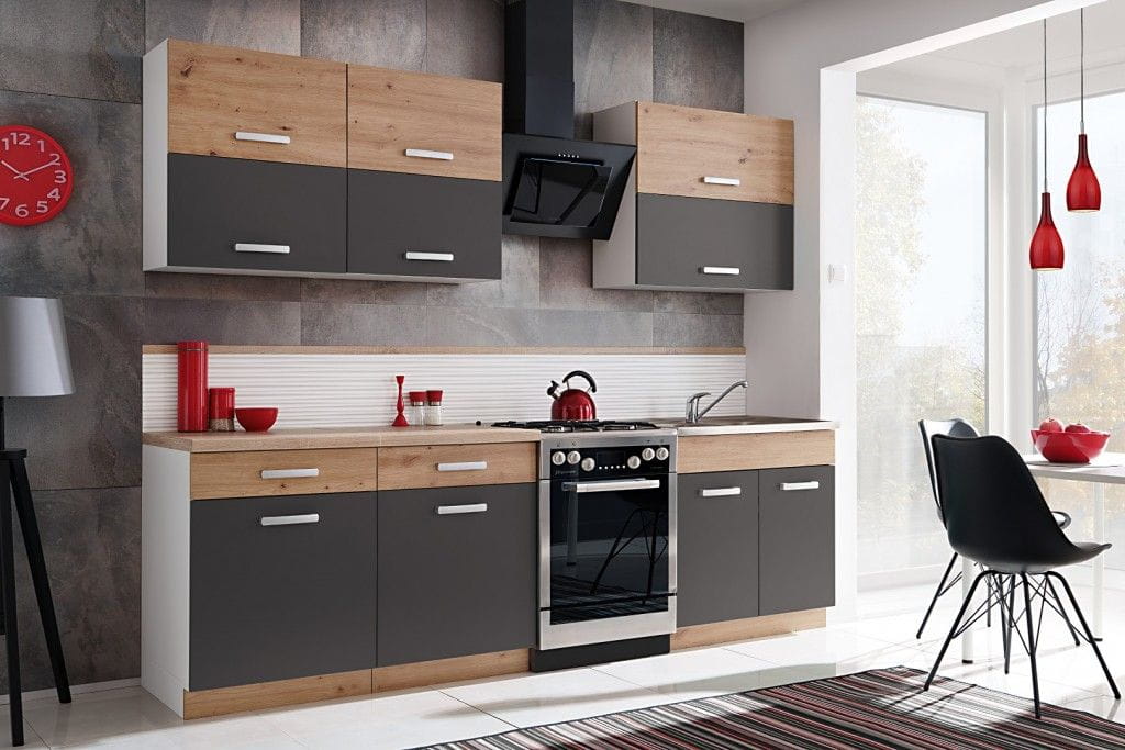 Szafka kuchenna, wisząca, Ava, 30x30x72 cm, grafit, dąb artisan, mat