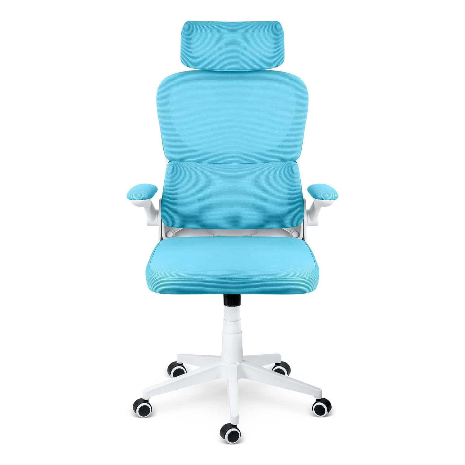 Krzesło obrotowe, fotel biurowy z mikrosiatki, Formax, niebieski