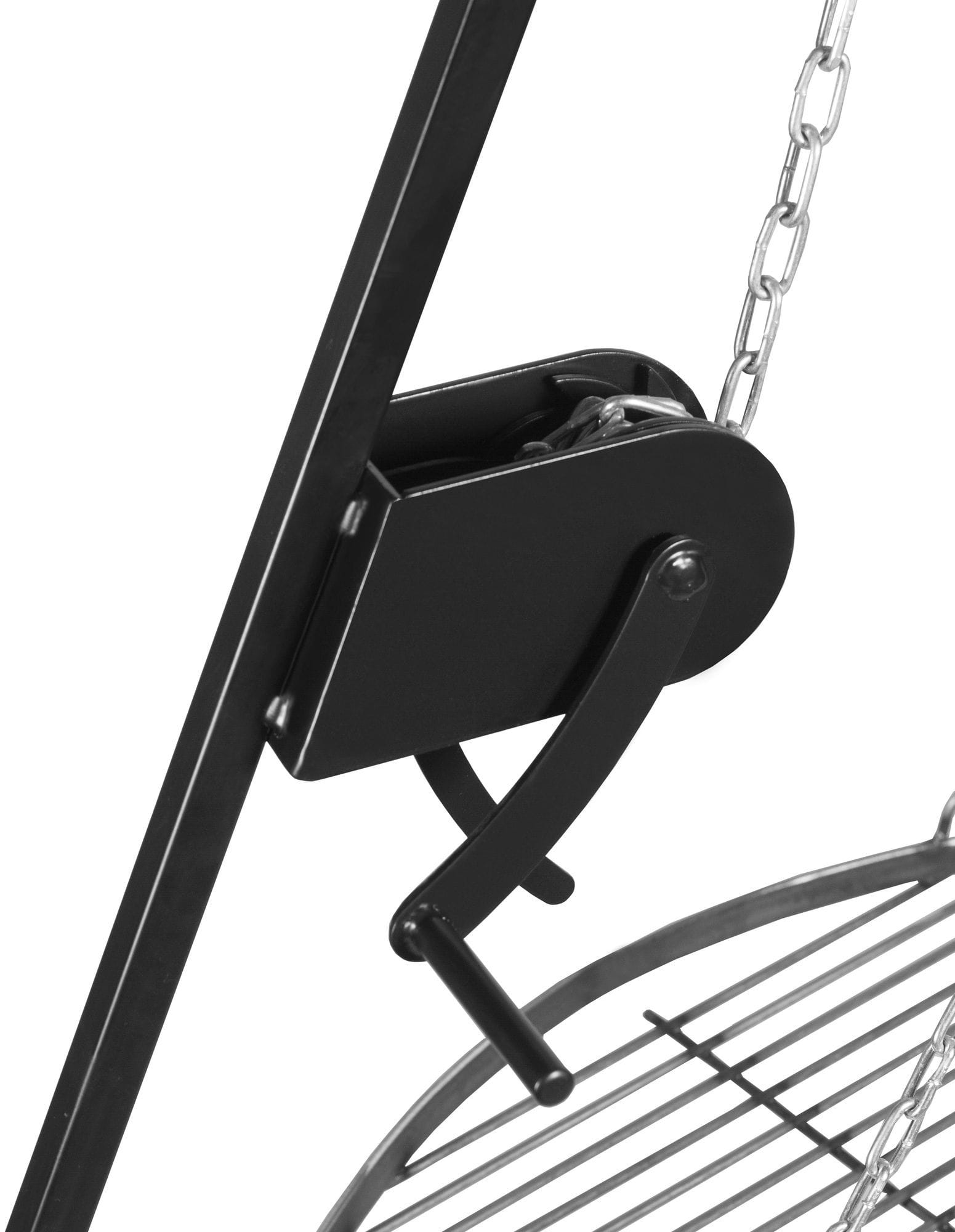 Grill na trójnogu z kołowrotkiem 200 cm, LARGO, ruszt stal nierdzewna, 50 cm