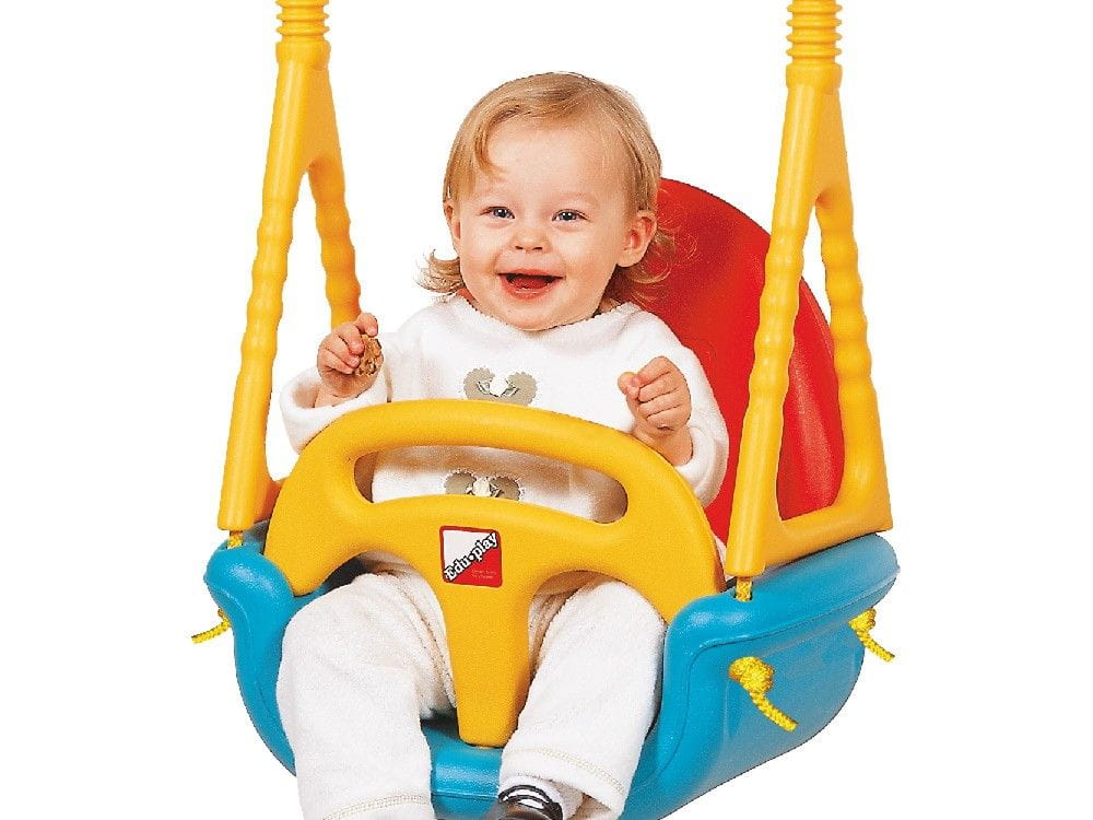 Huśtawka bezpieczna, 3w1, Ricokids, żółto-niebieska