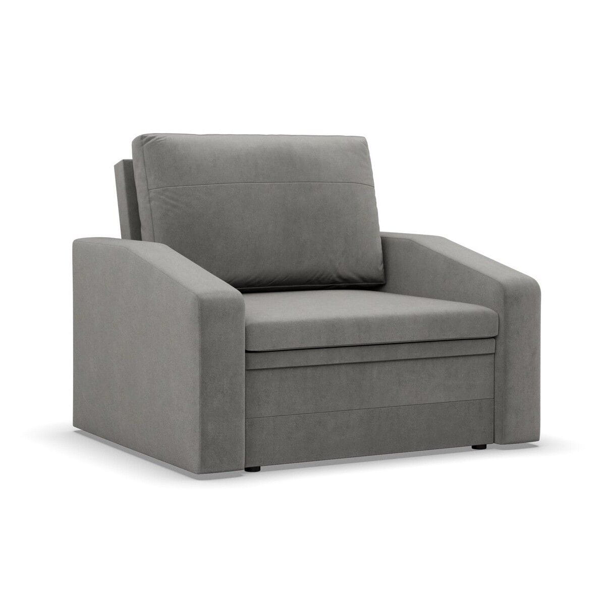 Fotel z funkcją spania, Punto, velvet, 108x87x80 cm, jasny szary