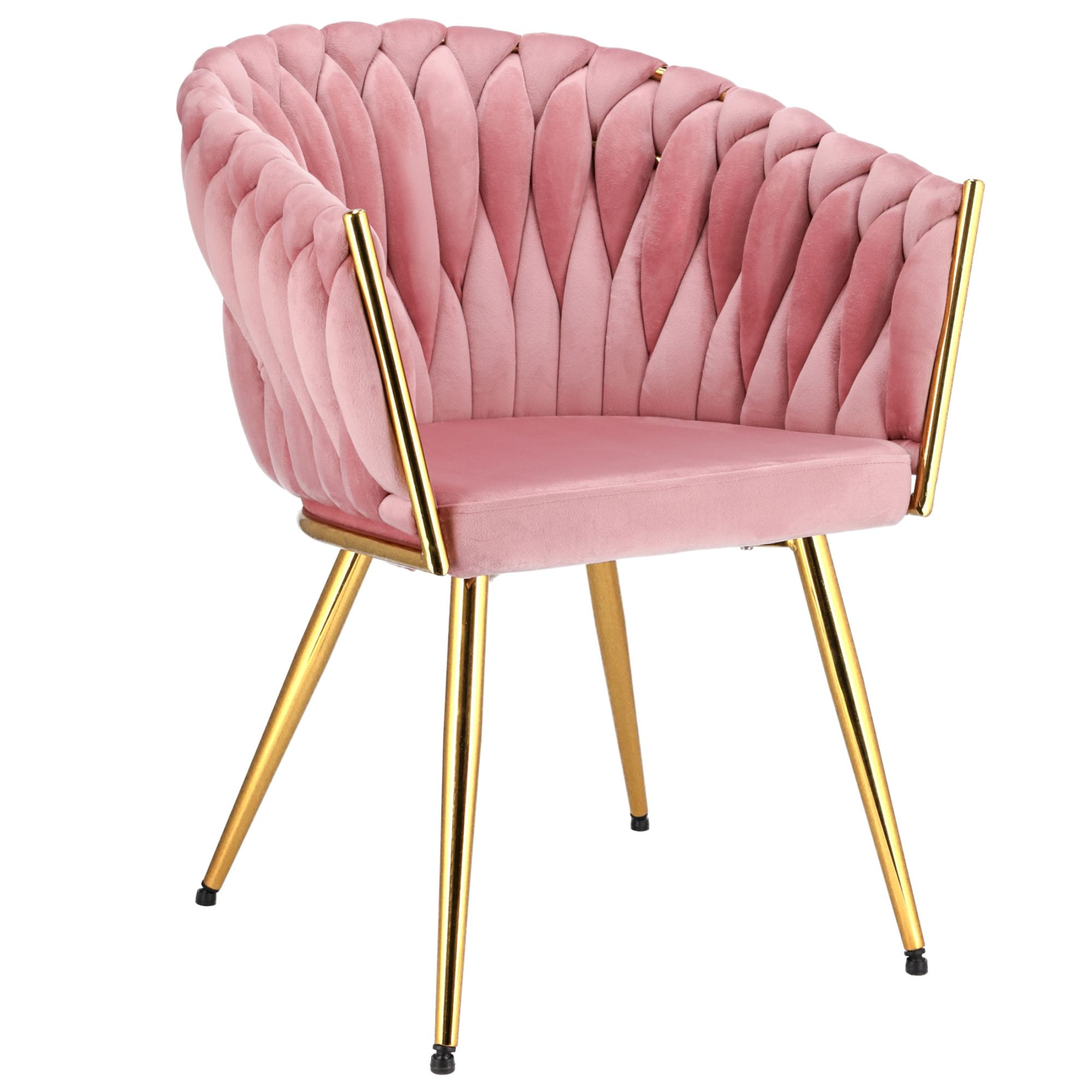 Krzesło welurowe, VASCO, jadalnia, różowe, nogi złote