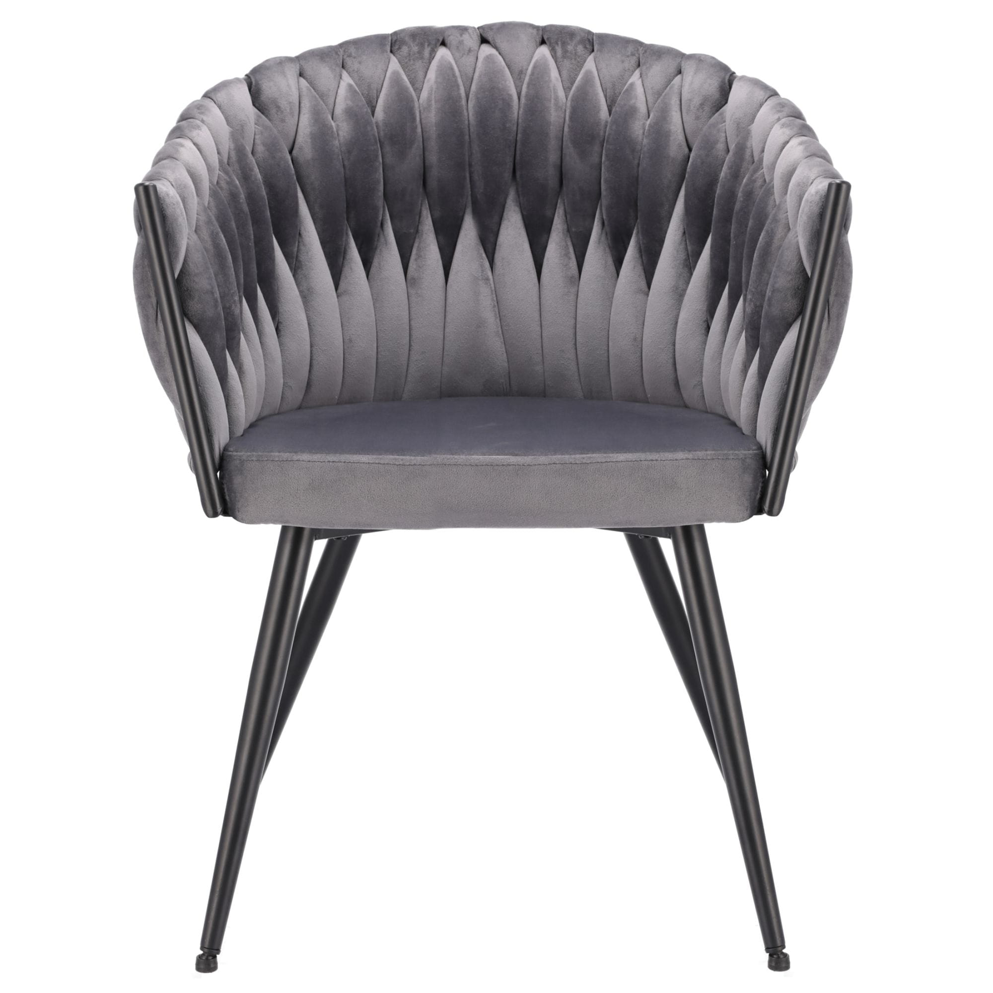 Krzesło welurowe, VASCO, jadalnia, szare, nogi czarne