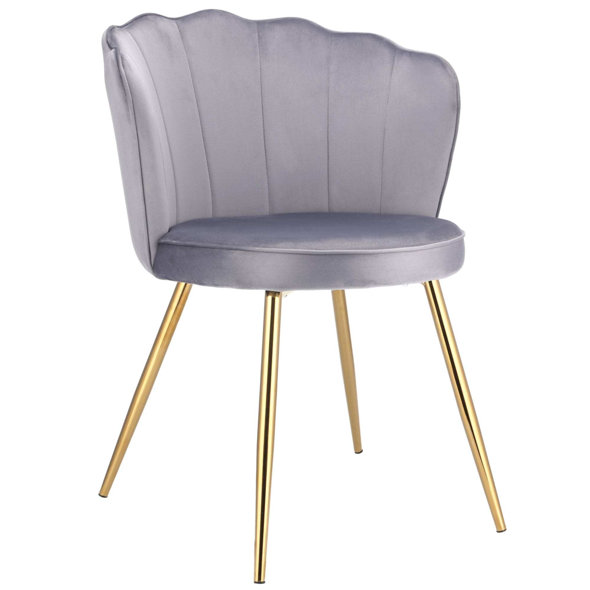 Krzesło tapicerowane, do jadalni, ASTRI, złote nogi, szare