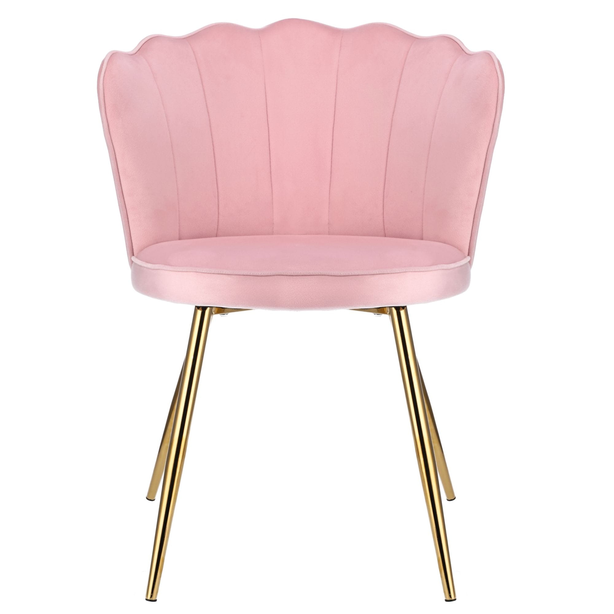 Krzesło tapicerowane, do jadalni, ASTRI, złote nogi, różowe